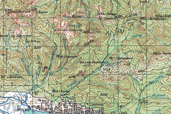 Уменьшенный фрагмент представленной топографической карты N-54-27 - Trasa.ru