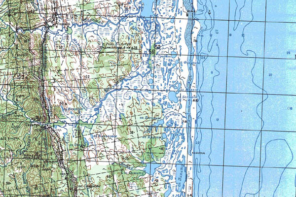Уменьшенный фрагмент представленной топографической карты N-54-30 - Trasa.ru