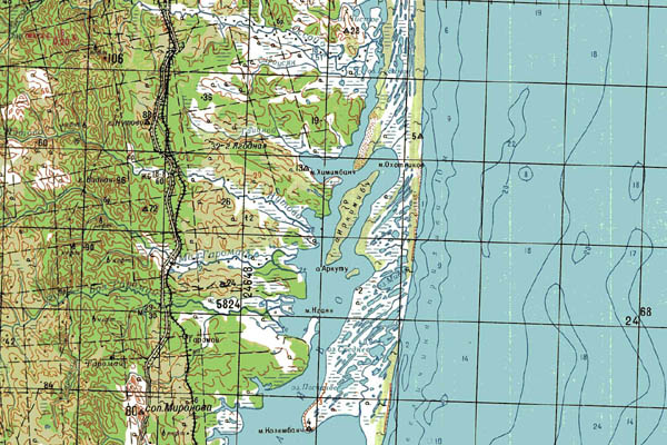 Уменьшенный фрагмент представленной топографической карты N-54-36 - Trasa.ru