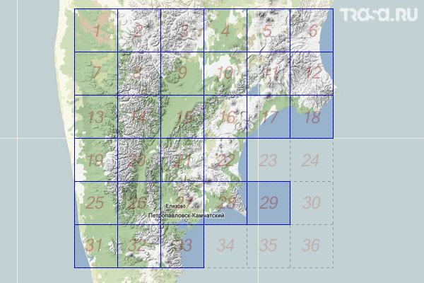 Набор топографических карт квадрата N-57 - Trasa.ru