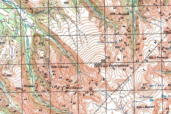 Уменьшенный фрагмент представленной топографической карты N-57-02 - Trasa.ru