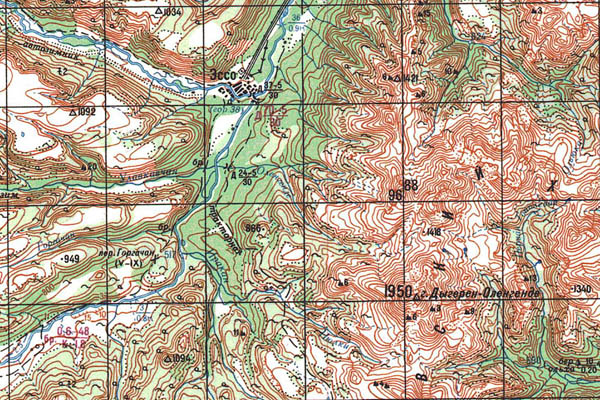 Уменьшенный фрагмент представленной топографической карты N-57-03 - Trasa.ru
