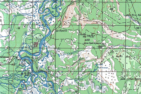 Уменьшенный фрагмент представленной топографической карты N-57-04 - Trasa.ru