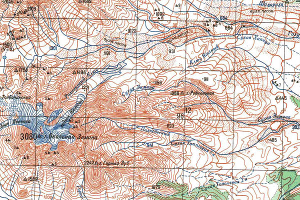Уменьшенный фрагмент представленной топографической карты N-57-05 - Trasa.ru