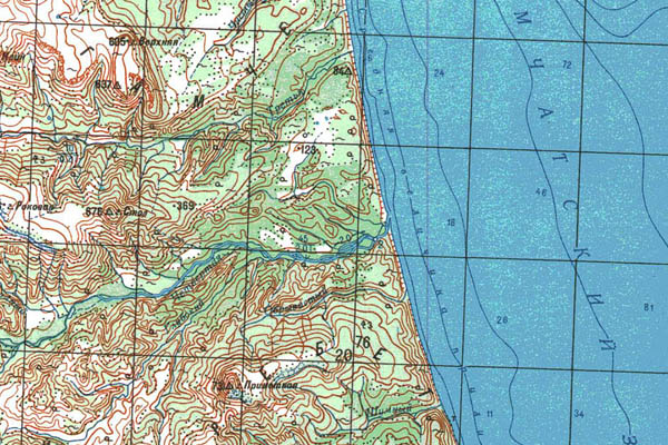 Уменьшенный фрагмент представленной топографической карты N-57-12 - Trasa.ru