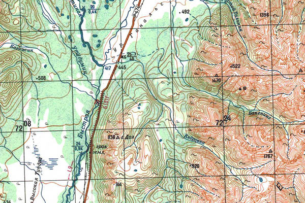 Уменьшенный фрагмент представленной топографической карты N-57-20 - Trasa.ru