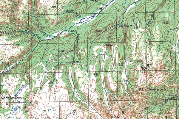 Уменьшенный фрагмент представленной топографической карты N-57-21 - Trasa.ru