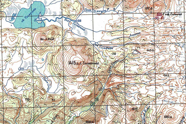 Уменьшенный фрагмент представленной топографической карты N-57-32 - Trasa.ru