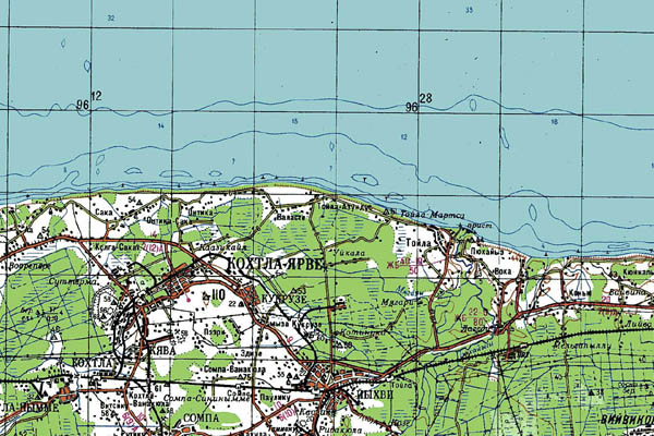 Уменьшенный фрагмент представленной топографической карты O-35-04 - Trasa.ru