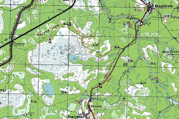 Уменьшенный фрагмент представленной топографической карты O-35-11 - Trasa.ru