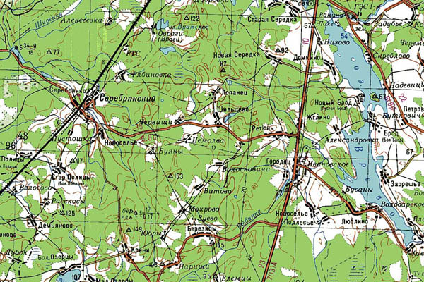 Уменьшенный фрагмент представленной топографической карты O-35-18 - Trasa.ru