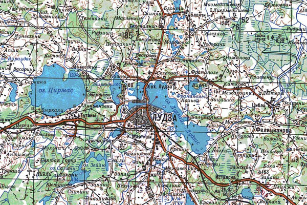 Уменьшенный фрагмент представленной топографической карты O-35-34 - Trasa.ru