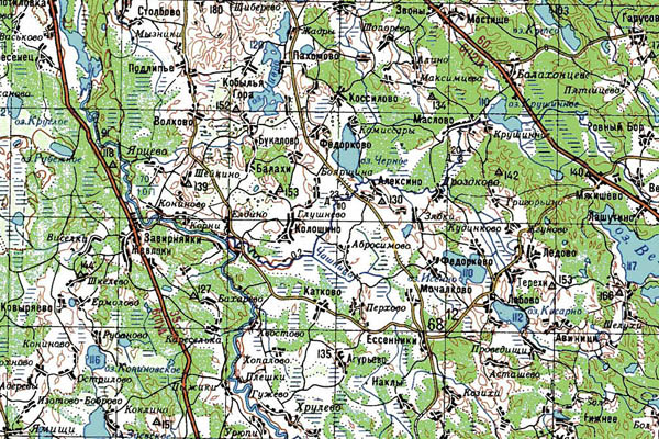 Уменьшенный фрагмент представленной топографической карты O-35-35 - Trasa.ru