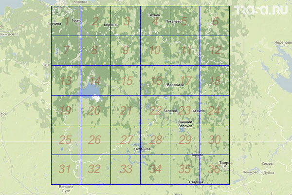 Набор топографических карт квадрата O-36 - Trasa.ru