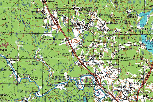Уменьшенный фрагмент представленной топографической карты O-36-16 - Trasa.ru