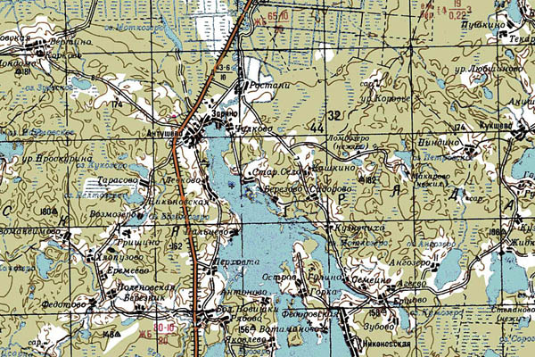 Уменьшенный фрагмент представленной топографической карты O-37-02 - Trasa.ru