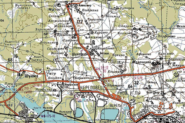 Уменьшенный фрагмент представленной топографической карты O-37-08 - Trasa.ru
