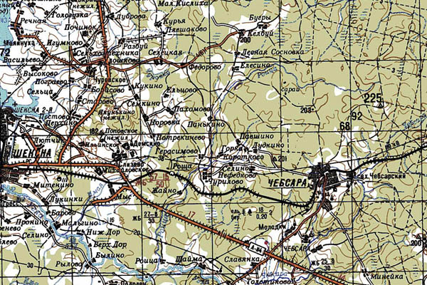Уменьшенный фрагмент представленной топографической карты O-37-09 - Trasa.ru