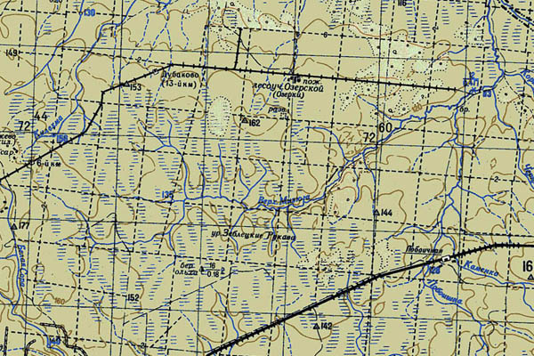 Уменьшенный фрагмент представленной топографической карты O-37-12 - Trasa.ru