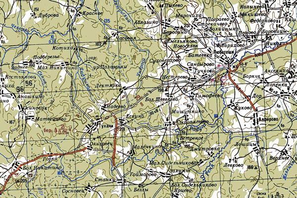 Уменьшенный фрагмент представленной топографической карты O-37-13 - Trasa.ru
