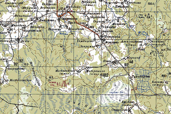 Уменьшенный фрагмент представленной топографической карты O-37-16 - Trasa.ru