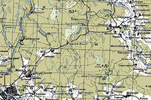 Уменьшенный фрагмент представленной топографической карты O-37-18 - Trasa.ru