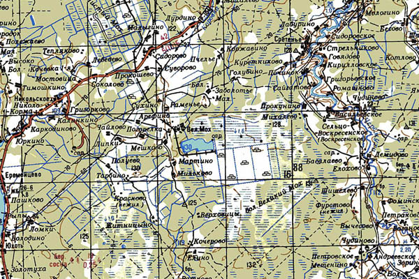 Уменьшенный фрагмент представленной топографической карты O-37-21 - Trasa.ru