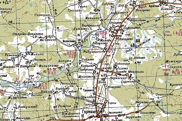 Уменьшенный фрагмент представленной топографической карты O-37-25 - Trasa.ru