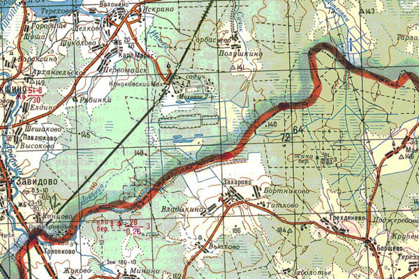 Уменьшенный фрагмент представленной топографической карты O-37-31 - Trasa.ru