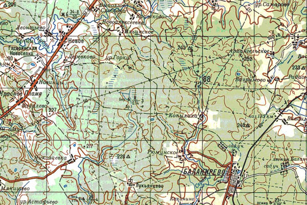 Уменьшенный фрагмент представленной топографической карты O-37-33 - Trasa.ru