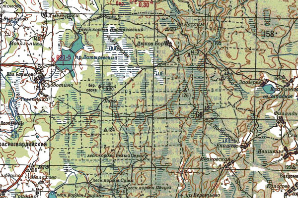 Уменьшенный фрагмент представленной топографической карты O-37-35 - Trasa.ru