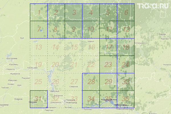 Набор топографических карт квадрата O-38 - Trasa.ru
