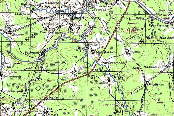 Уменьшенный фрагмент представленной топографической карты O-38-04 - Trasa.ru