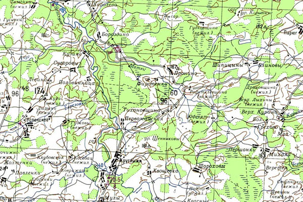 Уменьшенный фрагмент представленной топографической карты O-38-18 - Trasa.ru