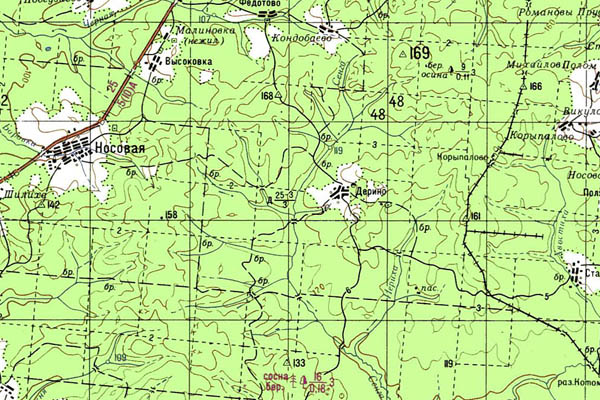 Уменьшенный фрагмент представленной топографической карты O-38-28 - Trasa.ru
