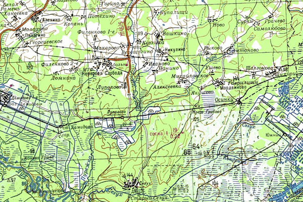 Уменьшенный фрагмент представленной топографической карты O-38-31 - Trasa.ru
