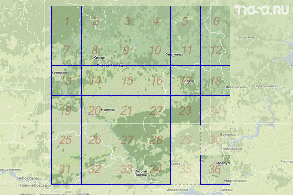 Набор топографических карт квадрата O-39 - Trasa.ru