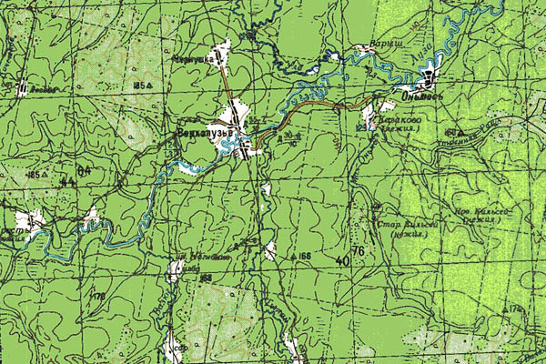 Уменьшенный фрагмент представленной топографической карты O-39-01 - Trasa.ru
