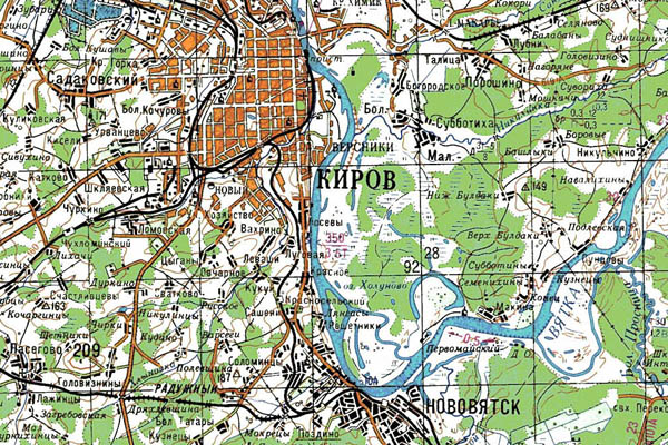 Уменьшенный фрагмент представленной топографической карты O-39-14 - Trasa.ru