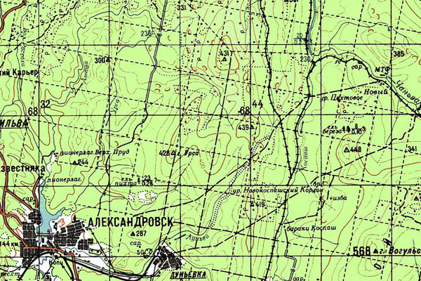 Уменьшенный фрагмент представленной топографической карты O-40-10 - Trasa.ru