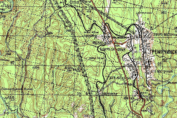 Уменьшенный фрагмент представленной топографической карты O-40-16 - Trasa.ru