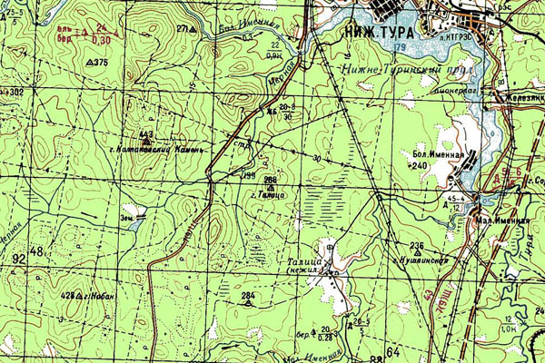 Уменьшенный фрагмент представленной топографической карты O-40-18 - Trasa.ru