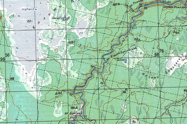 Уменьшенный фрагмент представленной топографической карты O-41-13 - Trasa.ru