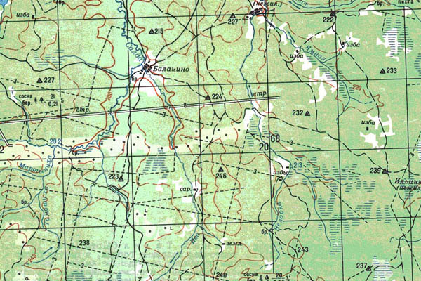 Уменьшенный фрагмент представленной топографической карты O-41-19 - Trasa.ru