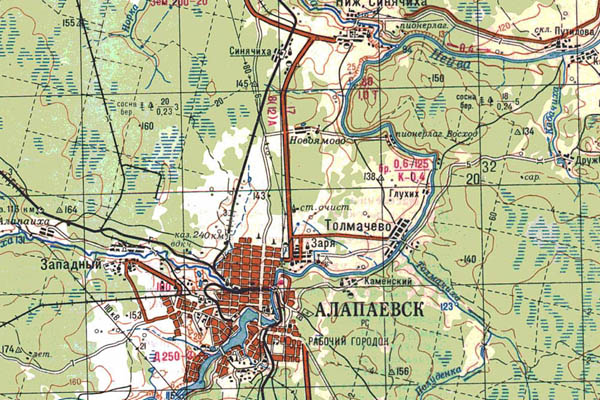 Уменьшенный фрагмент представленной топографической карты O-41-20 - Trasa.ru