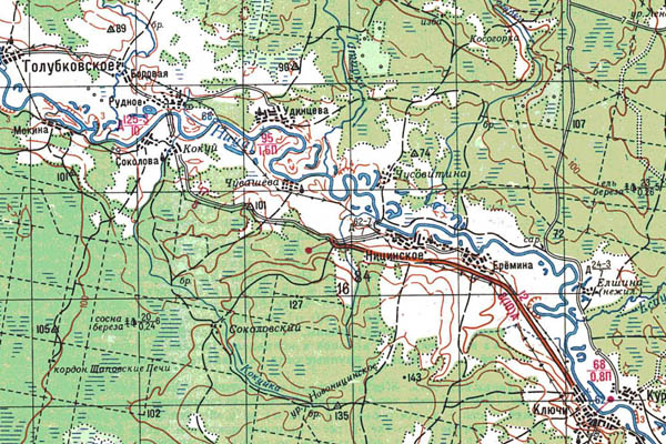 Уменьшенный фрагмент представленной топографической карты O-41-21 - Trasa.ru