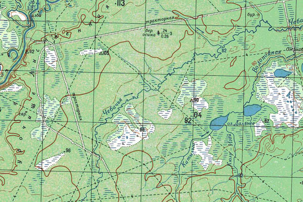 Уменьшенный фрагмент представленной топографической карты O-43-17 - Trasa.ru