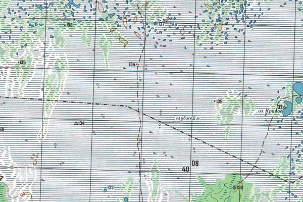 Уменьшенный фрагмент представленной топографической карты O-43-29 - Trasa.ru