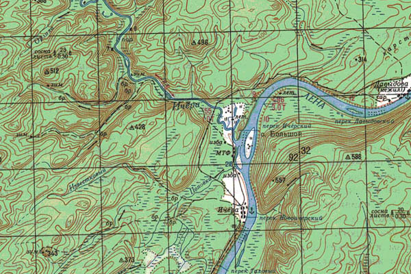 Уменьшенный фрагмент представленной топографической карты O-49-14 - Trasa.ru
