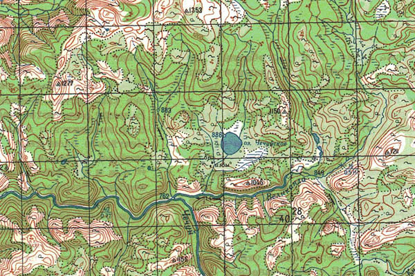 Уменьшенный фрагмент представленной топографической карты O-49-26 - Trasa.ru